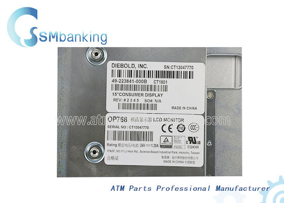 Piezas LCD del cajero automático del DB Diebold exhibición 49-223841-000B 49223841000B del consumidor de 15 pulgadas